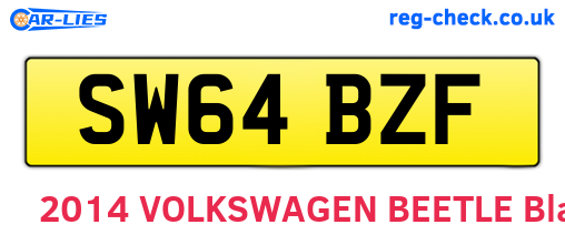 SW64BZF are the vehicle registration plates.