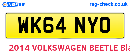 WK64NYO are the vehicle registration plates.
