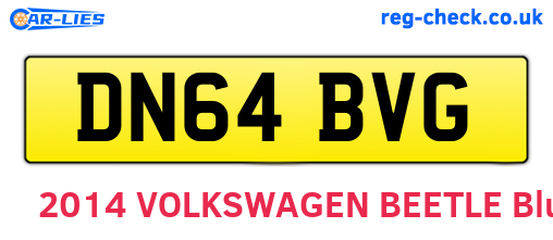 DN64BVG are the vehicle registration plates.