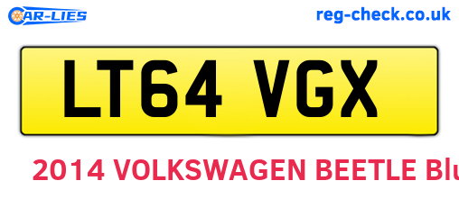 LT64VGX are the vehicle registration plates.