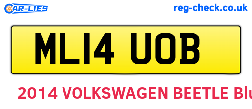 ML14UOB are the vehicle registration plates.
