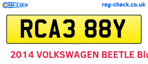 RCA388Y are the vehicle registration plates.