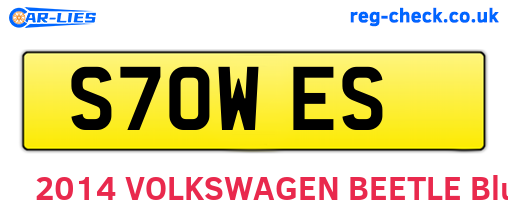 S70WES are the vehicle registration plates.