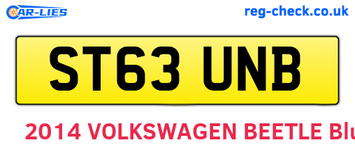ST63UNB are the vehicle registration plates.