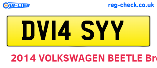 DV14SYY are the vehicle registration plates.