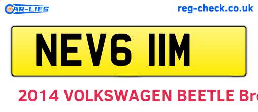 NEV611M are the vehicle registration plates.