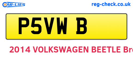 P5VWB are the vehicle registration plates.