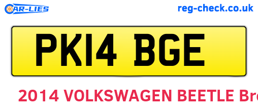 PK14BGE are the vehicle registration plates.