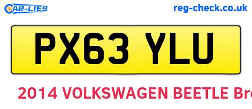 PX63YLU are the vehicle registration plates.
