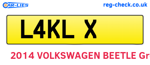L4KLX are the vehicle registration plates.