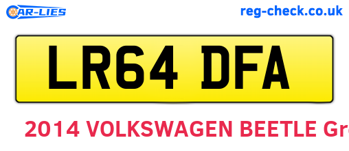 LR64DFA are the vehicle registration plates.