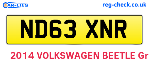 ND63XNR are the vehicle registration plates.