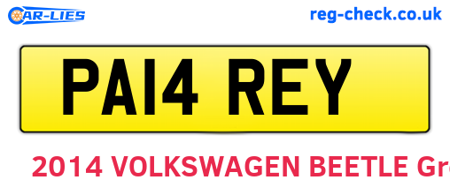 PA14REY are the vehicle registration plates.