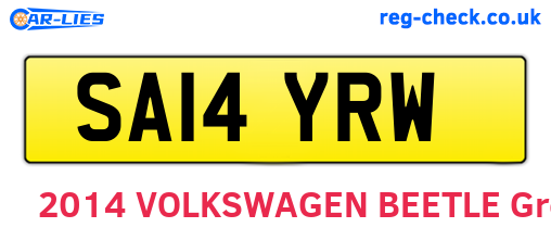 SA14YRW are the vehicle registration plates.
