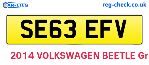 SE63EFV are the vehicle registration plates.