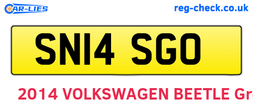 SN14SGO are the vehicle registration plates.