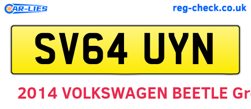SV64UYN are the vehicle registration plates.