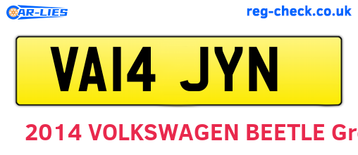 VA14JYN are the vehicle registration plates.