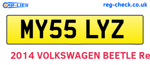 MY55LYZ are the vehicle registration plates.