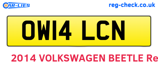OW14LCN are the vehicle registration plates.