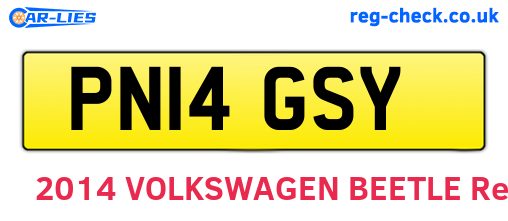 PN14GSY are the vehicle registration plates.