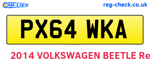 PX64WKA are the vehicle registration plates.