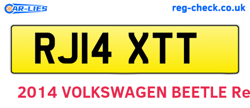 RJ14XTT are the vehicle registration plates.