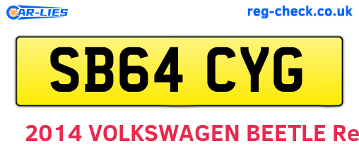 SB64CYG are the vehicle registration plates.