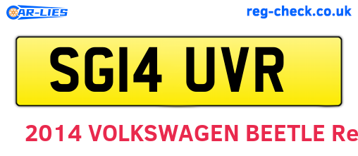 SG14UVR are the vehicle registration plates.