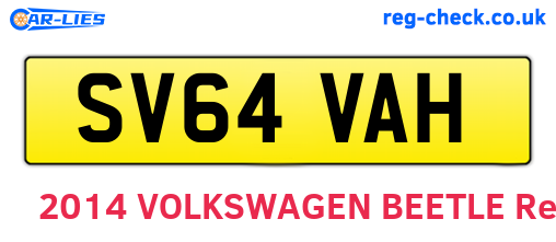 SV64VAH are the vehicle registration plates.