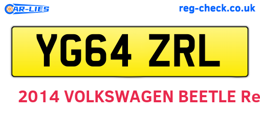 YG64ZRL are the vehicle registration plates.