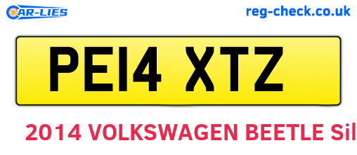 PE14XTZ are the vehicle registration plates.