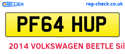 PF64HUP are the vehicle registration plates.