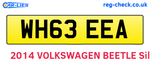 WH63EEA are the vehicle registration plates.