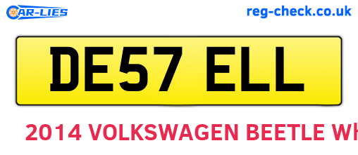 DE57ELL are the vehicle registration plates.