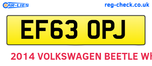 EF63OPJ are the vehicle registration plates.