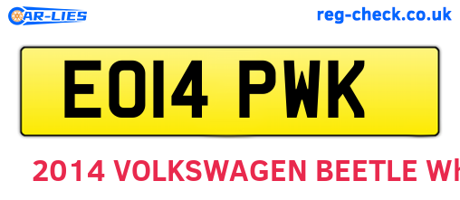 EO14PWK are the vehicle registration plates.