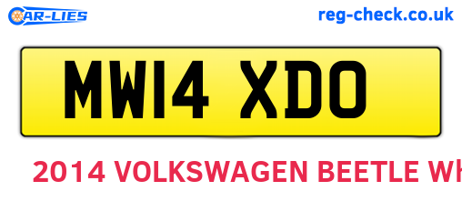 MW14XDO are the vehicle registration plates.