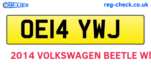 OE14YWJ are the vehicle registration plates.