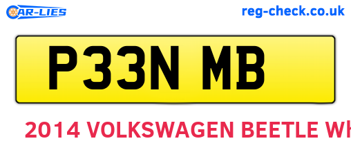 P33NMB are the vehicle registration plates.