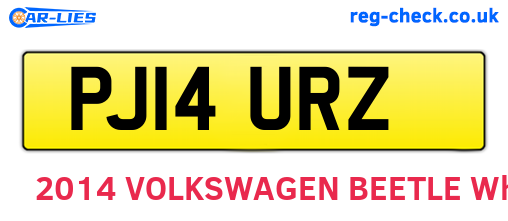PJ14URZ are the vehicle registration plates.