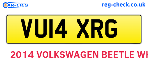 VU14XRG are the vehicle registration plates.