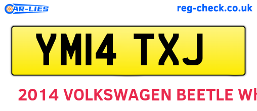 YM14TXJ are the vehicle registration plates.
