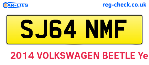 SJ64NMF are the vehicle registration plates.
