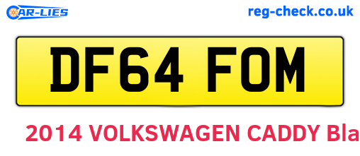 DF64FOM are the vehicle registration plates.