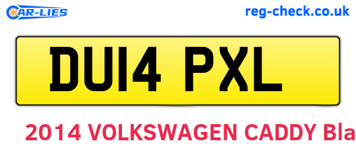 DU14PXL are the vehicle registration plates.