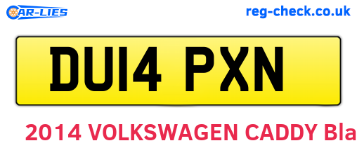 DU14PXN are the vehicle registration plates.