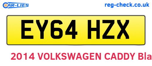 EY64HZX are the vehicle registration plates.