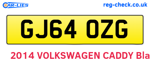 GJ64OZG are the vehicle registration plates.