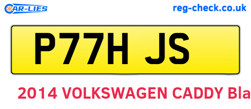P77HJS are the vehicle registration plates.